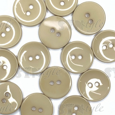 Пуговица пластиковая на два прокола, размер 44L, цвет бежевый, 100 шт/уп, (F08) фото 3