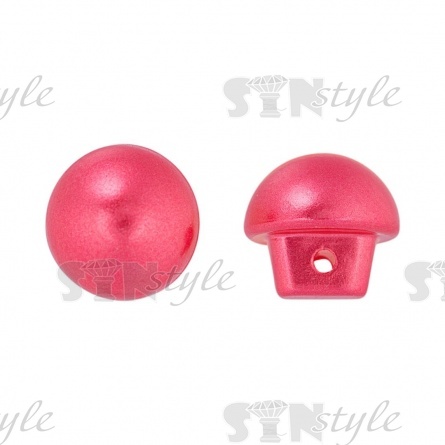 Пуговица пластиковая на ножке, в форме полусферы, кораллового цвета, размер 18L фото 1