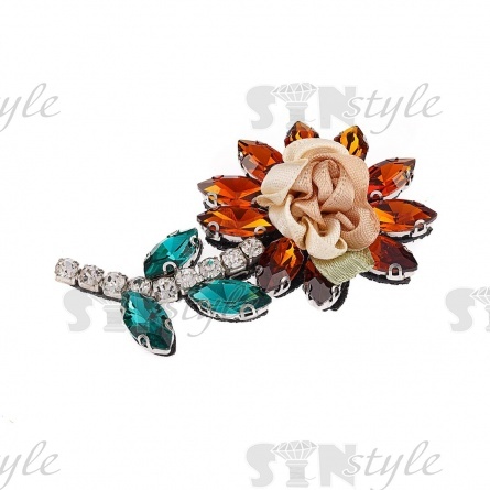 Аппликация с элементами из бисера и страз, размер 43х66 мм фото 2