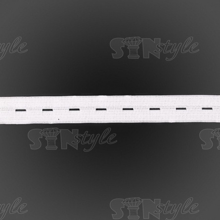 Резинка вязаная перфорированная, ширина 20 мм, цвет белый, намотка 30 метров. фото 1