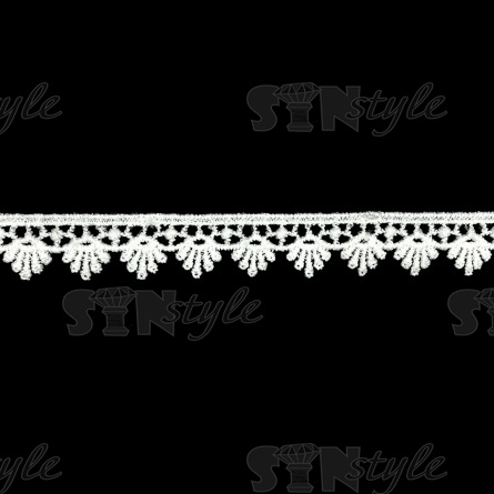 Кружево ажурное матовая нить, ширина 15 мм, цвет белый, намотка 15 ярдов фото 2