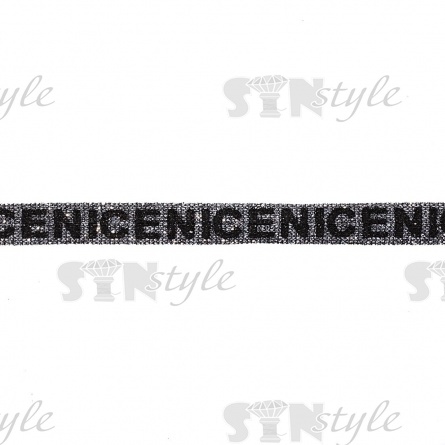 Тесьма отделочная с люрексом, цвет черный+серебро, ширина 10 мм, намотка 45 ярдов фото 1