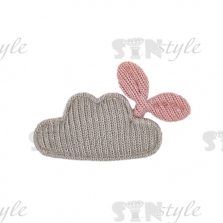 Аппликация 3D "Облачко", цвет оливковый+грязно-розовый, размер 33х22 мм фото 1