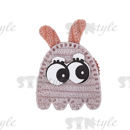 Аппликация 3D "Зайчик", цвет серый+грязно-розовый, размер 23х43 мм фото 1