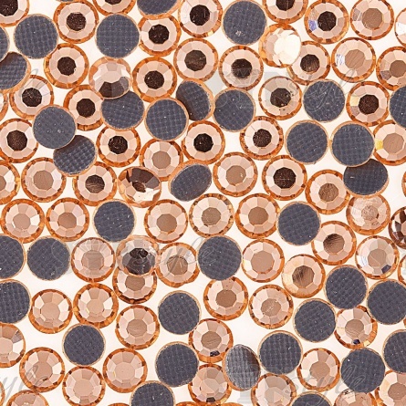 Стразы термоклеевые стеклянные SS16, форма круг, цвет персиковый (931),1440 шт/уп фото 2