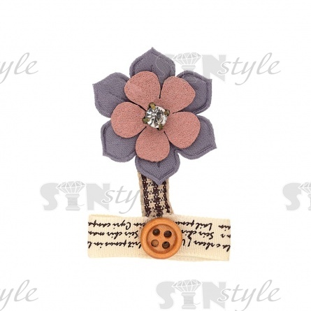 Аппликация 3D "Цветочек", цвет серый, размер 35х53 мм фото 1