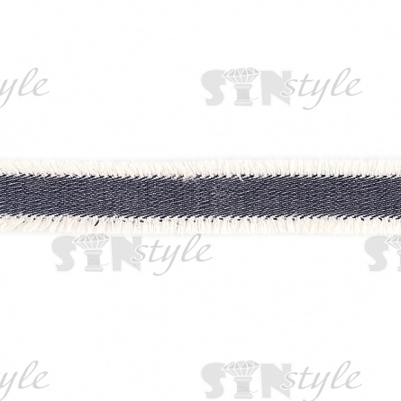 Декоративная тесьма букле с бахромой, цвет темно-синий, ширина 30 мм, намотка 45 ярдов фото 1