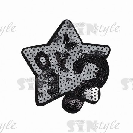 Термоаппликация "Звезда" с пайетками, размер 80х87 мм фото 1