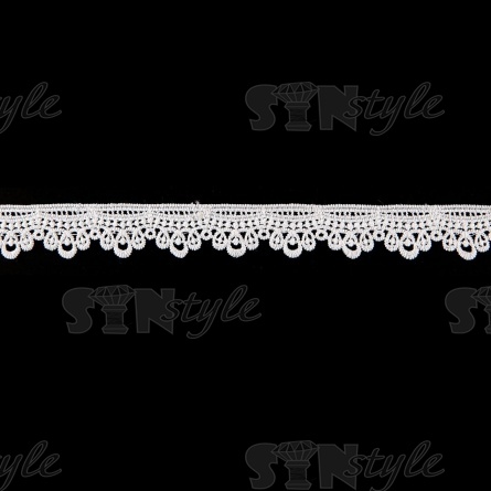 Кружево ажурное матовая нить, ширина 25 мм, цвет белый, намотка 15 ярдов фото 1