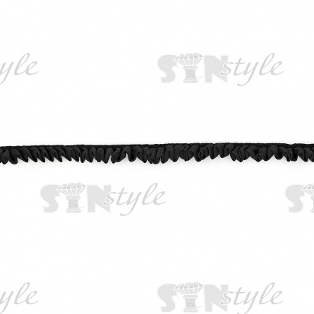 Декоративная тесьма-рюш отделочная, цвет черный, ширина 25 мм, намотка 15 ярдов фото 3