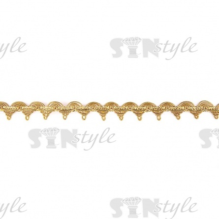 Тесьма отделочная металлизированная, ширина 18 мм, цвет золотой, намотка 15 ярдов фото 1