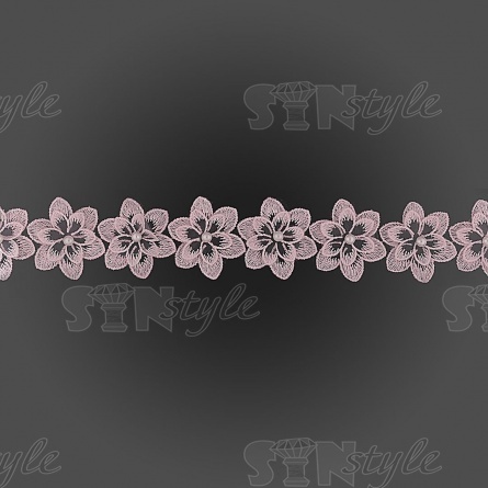 Цветочки из капроновой ленты, размер 45 мм, намотка 20 ярдов, цвет розовый (№5) фото 2