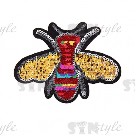 Термоаппликация текстильная, пайетки, размер 120х90 мм фото 1