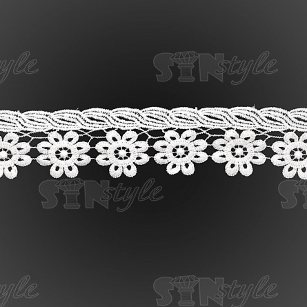 Кружево ажурное матовая нить, цвет белый, намотка 15 ярдов, ширина 45 мм фото 2