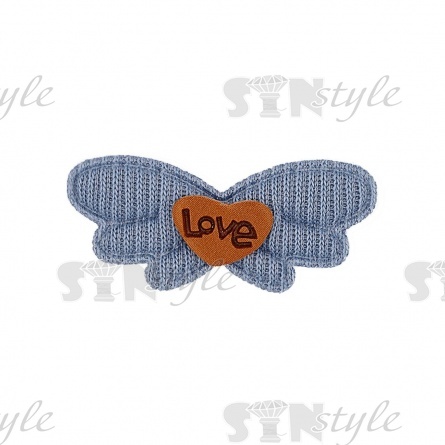 Аппликация 3D "Крылышки", цвет синий, размер 35х15 мм фото 1