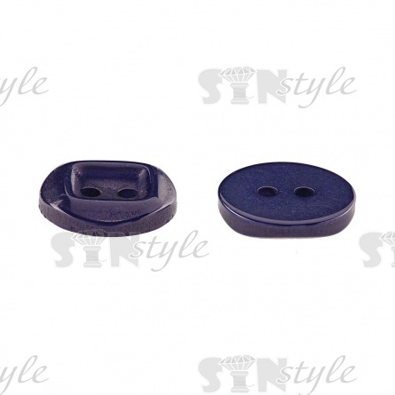 Пуговица пластиковая на два прокола, 20L, цвет темно-синий фото 2