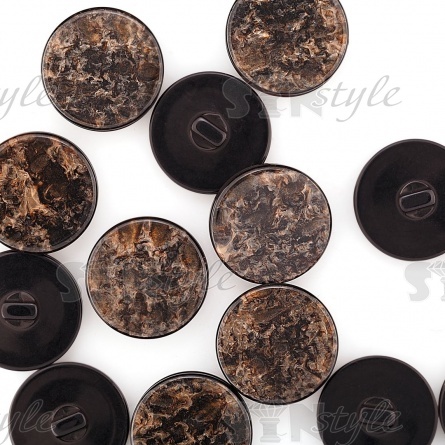 Пуговица пластиковая, на ножке, кофейная, окрашена под мрамор, 54L фото 3