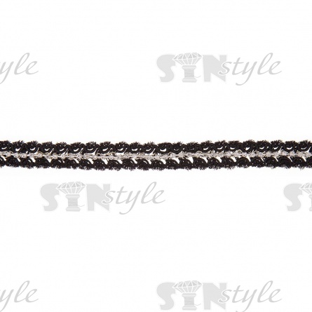 Тесьма отделочная со стразами, ширина 12 мм, цвет черный, стразы белые, намотка 15 ярдов фото 2