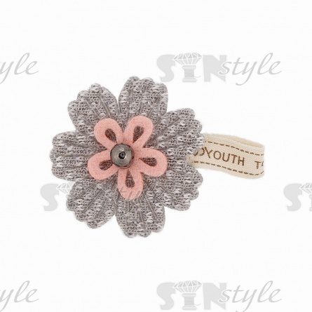 Аппликация 3D "Цветочек", цвет серый, размер 38х50 мм фото 1