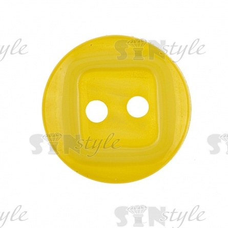 Пуговица пластиковая на два прокола, 20L, цвет желтый фото 4