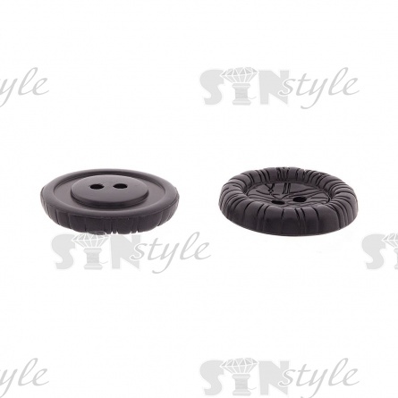 Пуговица пластиковая на два прокола, черная, 28L фото 2
