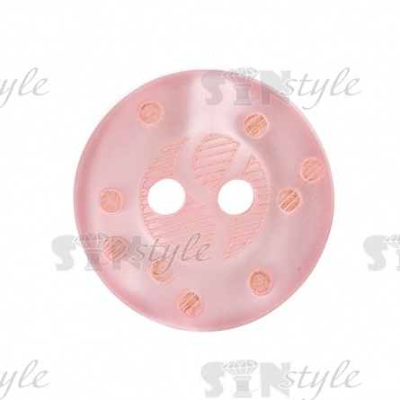 Пуговица пластиковая на два прокола, размер 24L, цвет розовый фото 2
