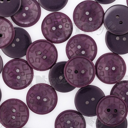 Пуговица пластиковая на два прокола, фиолетовая, 34L фото 4
