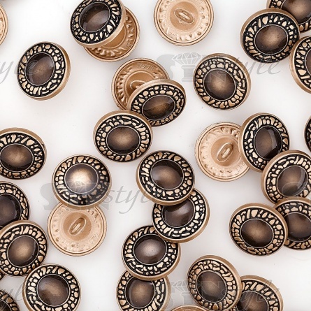 Пуговица металлическая на ножке, золотая с кофейным, 32L фото 4