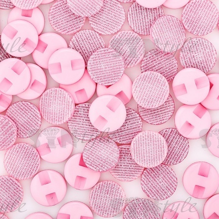 Пуговица пластиковая на полуножке, размер 24L, цвет розовый с блестками фото 3