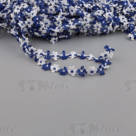 Тесьма отделочная вязаная, цвет синий (40), ширина 15 мм, намотка 50 ярдов фото 2