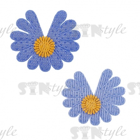 Аппликация 3D "Цветочек", цвет синий, размер 45 мм фото 1