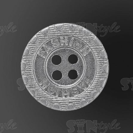 Пуговица пластиковая на четыре прокола, размер 28L, цвет серебристый фото 2