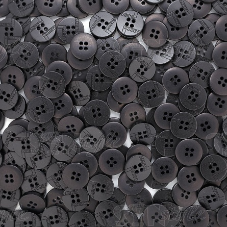 Пуговица пластиковая, на четыре прокола, размер 24L, цвет черный фото 4