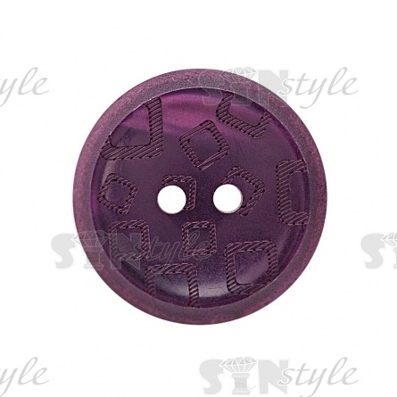 Пуговица пластиковая на два прокола, фиолетовая, 34L фото 1