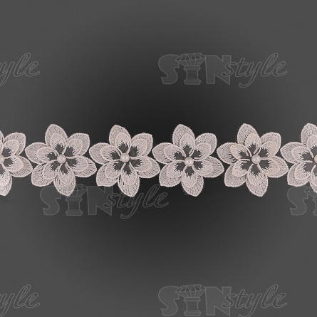 Цветочки из капроновой ленты, ширина 60 мм, намотка 20 ярдов, цвет шампань (№ 21) фото 2