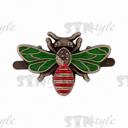 Брошь металлическая крепление усики, размер 26х18 мм фото 2