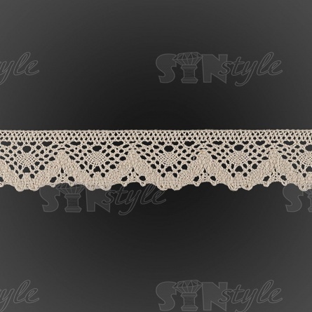 Кружево вязаное плетеное, ширина 30 мм, цвет бежевый, намотка 15 ярдов фото 2