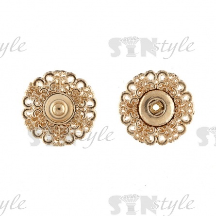 Кнопки пришивные, металлические №8, размер 18 мм, цвет золотой фото 1