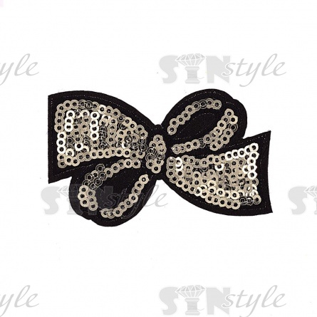Термоаппликация "Бантик" с пайетками, размер 68х40 мм фото 1