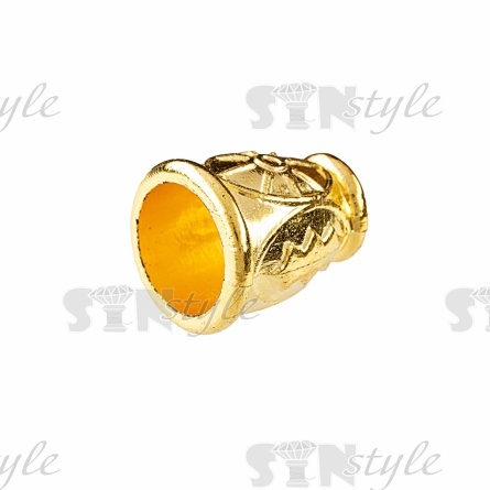 Концевик пластиковый, цвет золото, диаметр 10 мм фото 2