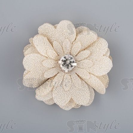 Цветочки декоративные, цвет бежевый, размер 40 мм,  фото 1