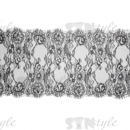 Кружево "Французское", ширина 260 мм, цвет черный, длина 3 метра фото 2