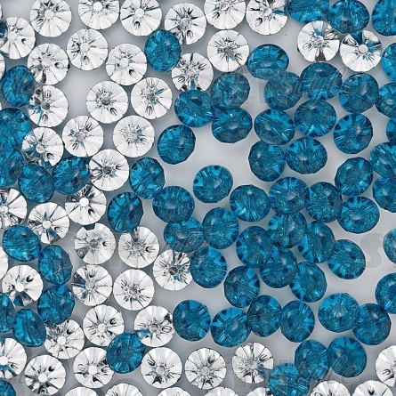 Пуговица на полуножке, размер 20L, в форме полусферы, цвет бирюзовый прозрачный фото 3