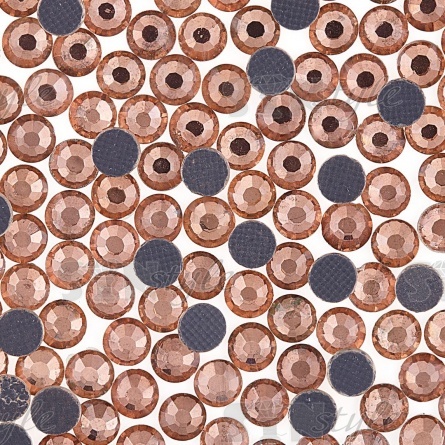 Стразы термоклеевые стеклянные SS16, форма круг, цвет персиковый (923), 1440 шт/уп  фото 2