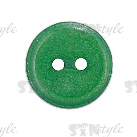 Пуговица пластиковая на два прокола, 20L, цвет зеленый фото 2