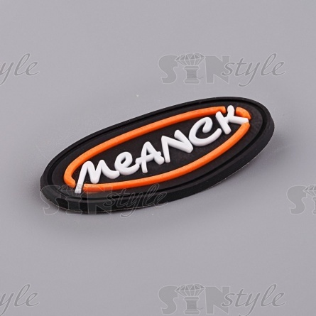 Аппликация пришивная ПВХ, размер 45x22 мм, цвет красный фото 2