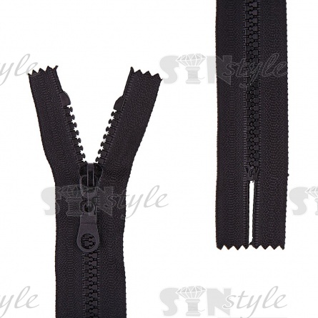 Молния трактор, № 5, неразьемная, черная, длина 16 см, собачка простая фото 1