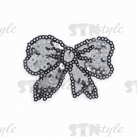 Термоаппликация "Бантик" с пайетками, размер 67х50 мм фото 1