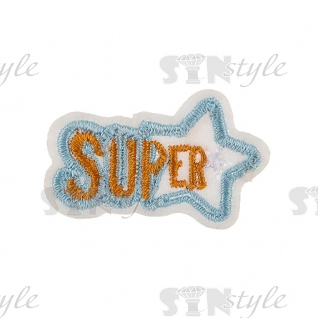 Термоаппликация "SUPER", размер 37х23 мм фото 1