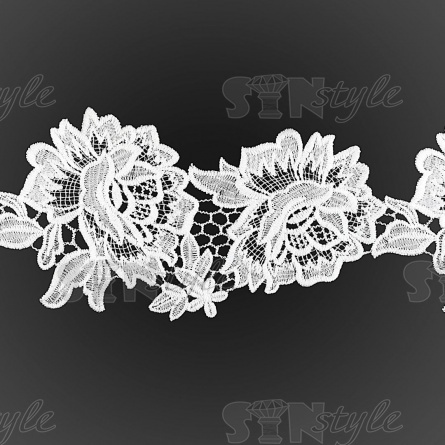 Кружево ажурное матовая нить, ширина 120 мм, цвет белый, намотка 15 ярдов  фото 1